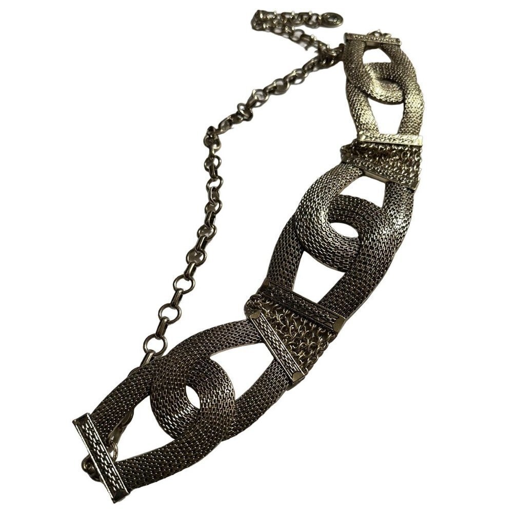 Chico’s Metal Chain Accent Silver Adjustable Belt - Picture 2 of 13